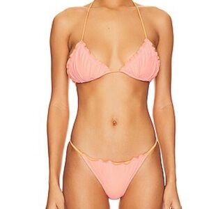 Lovers + Friends Vibrant Pink and Orange Bikini Bottom
